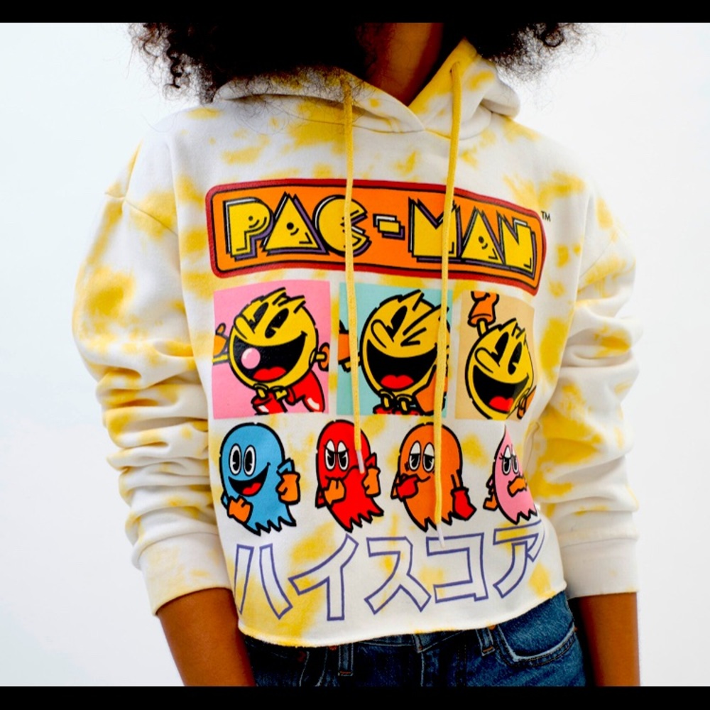 ✨NEVER WORN✨ XS Aeropostale vintage PAC-MAN cropped hoodie